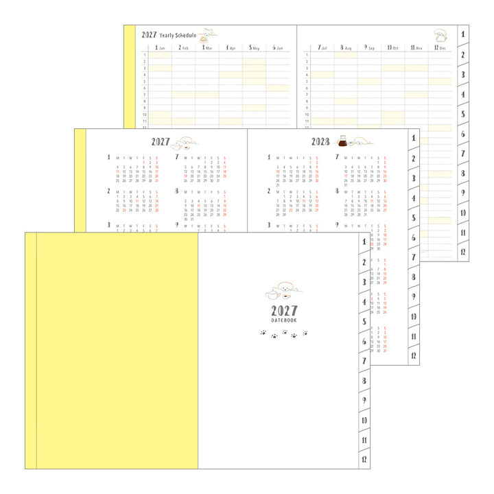 Midori Monatskalender 2027 Pocket Diary A6 Dog | Kalender bei Nauli and Stories