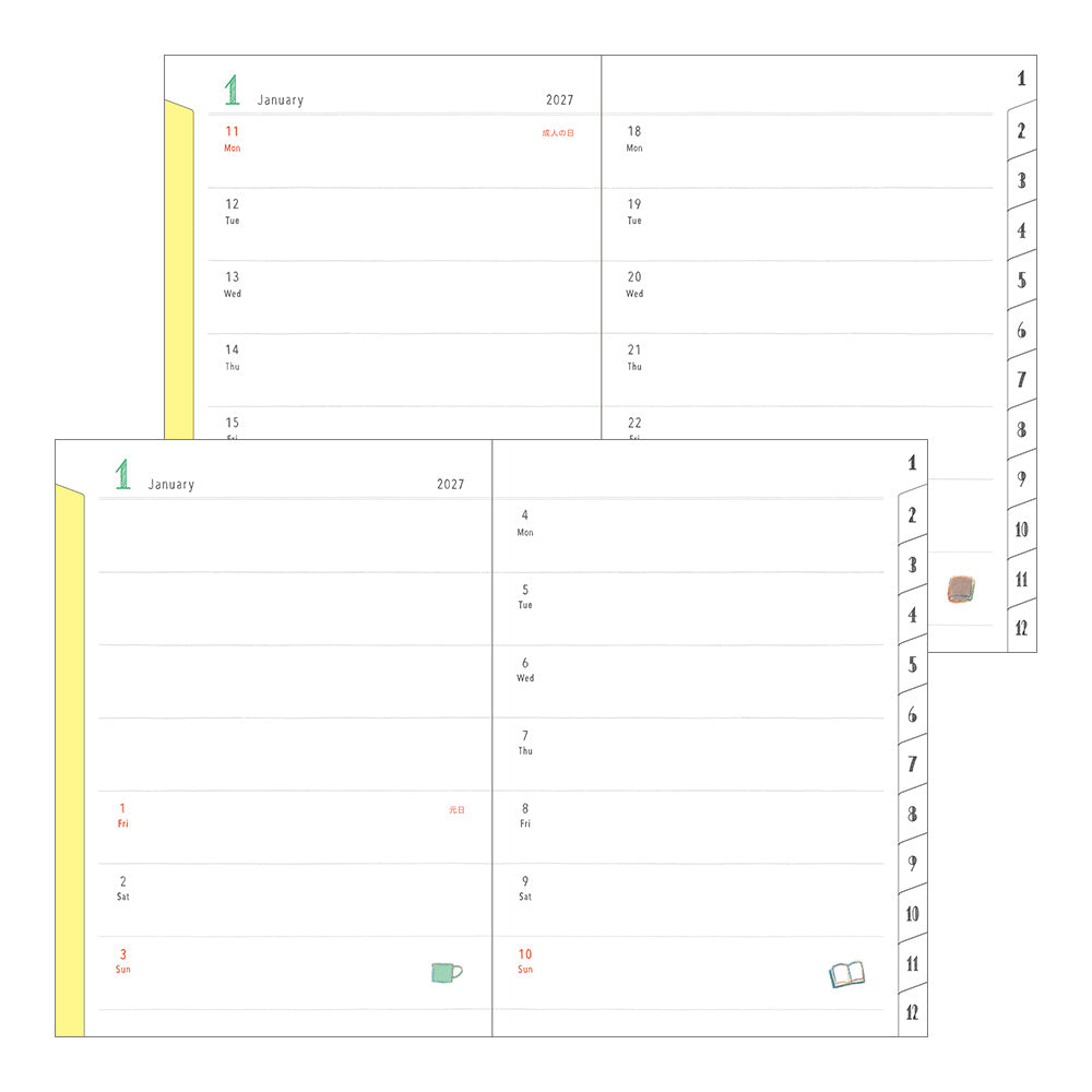 Midori Monatskalender 2027 Pocket Diary A6 Dog | Kalender bei Nauli and Stories
