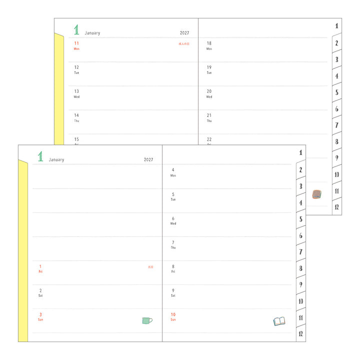 Midori Monatskalender 2027 Pocket Diary A6 Dog | Kalender bei Nauli and Stories