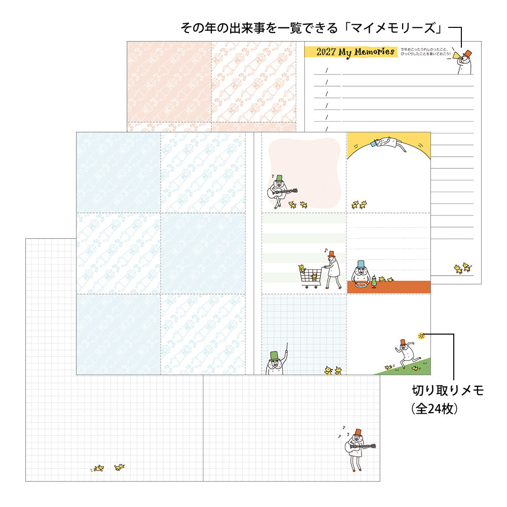 Midori Monatskalender 2027 Pocket Diary A6 Monthly Ojisan | Kalender bei Nauli and Stories