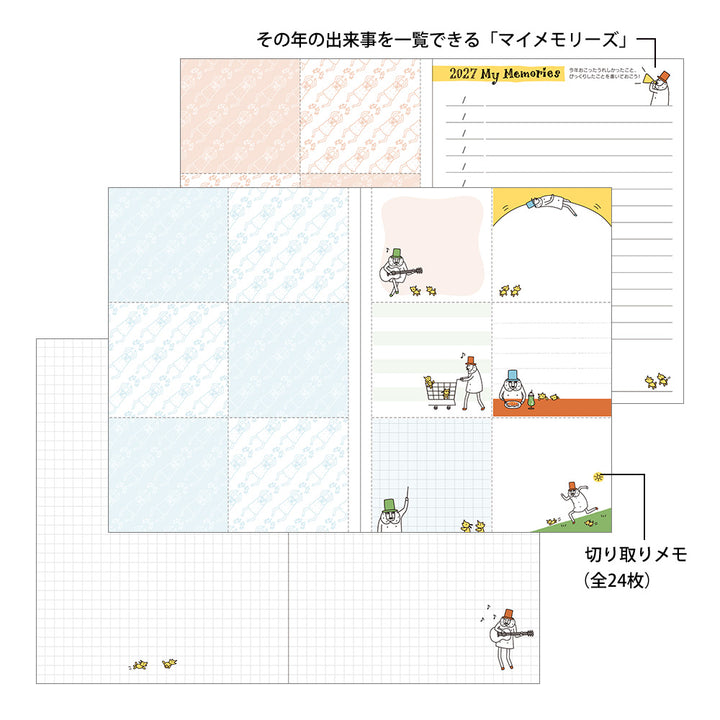 Midori Monatskalender 2027 Pocket Diary A6 Monthly Ojisan | Kalender bei Nauli and Stories