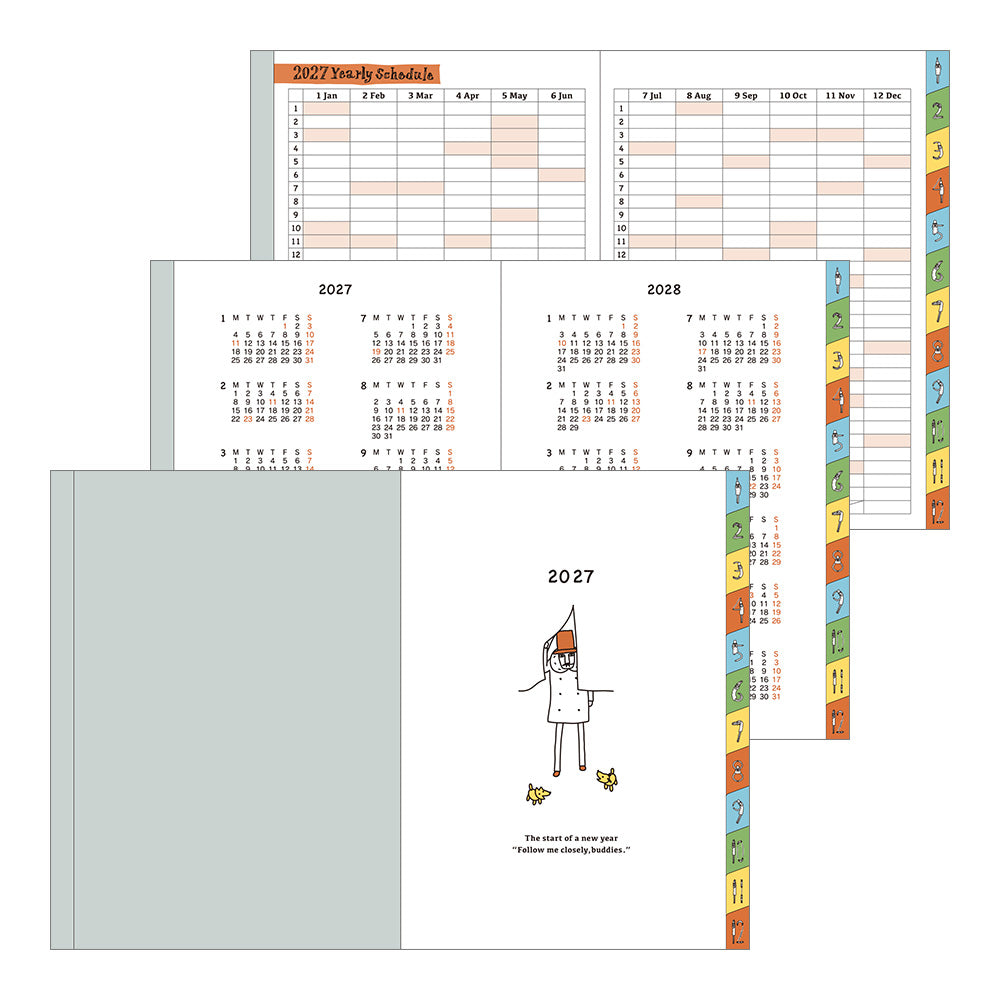 Midori Monatskalender 2027 Pocket Diary A6 Monthly Ojisan | Kalender bei Nauli and Stories