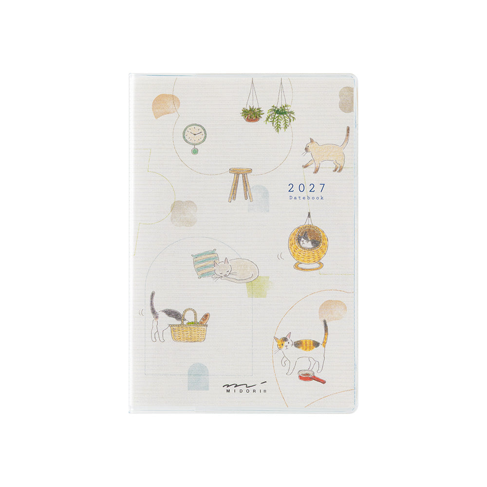 Midori Monatskalender 2027 Pocket Diary Mini Cat | Monatskalender Katzen bei Nauli and Stories