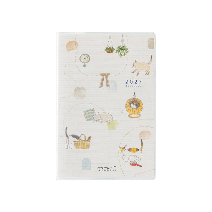 Midori Monatskalender 2027 Pocket Diary Mini Cat | Monatskalender Katzen bei Nauli and Stories