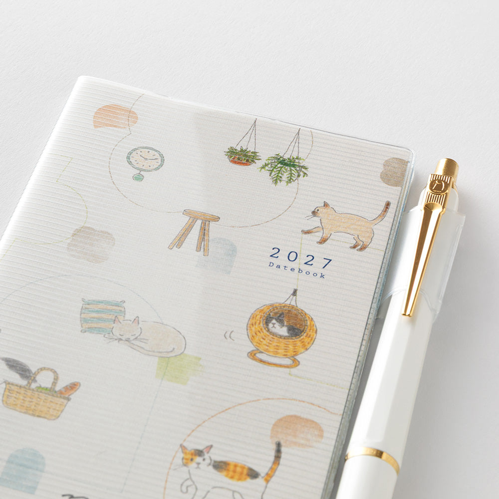 Midori Monatskalender 2027 Pocket Diary Mini Cat | Monatskalender Katzen bei Nauli and Stories