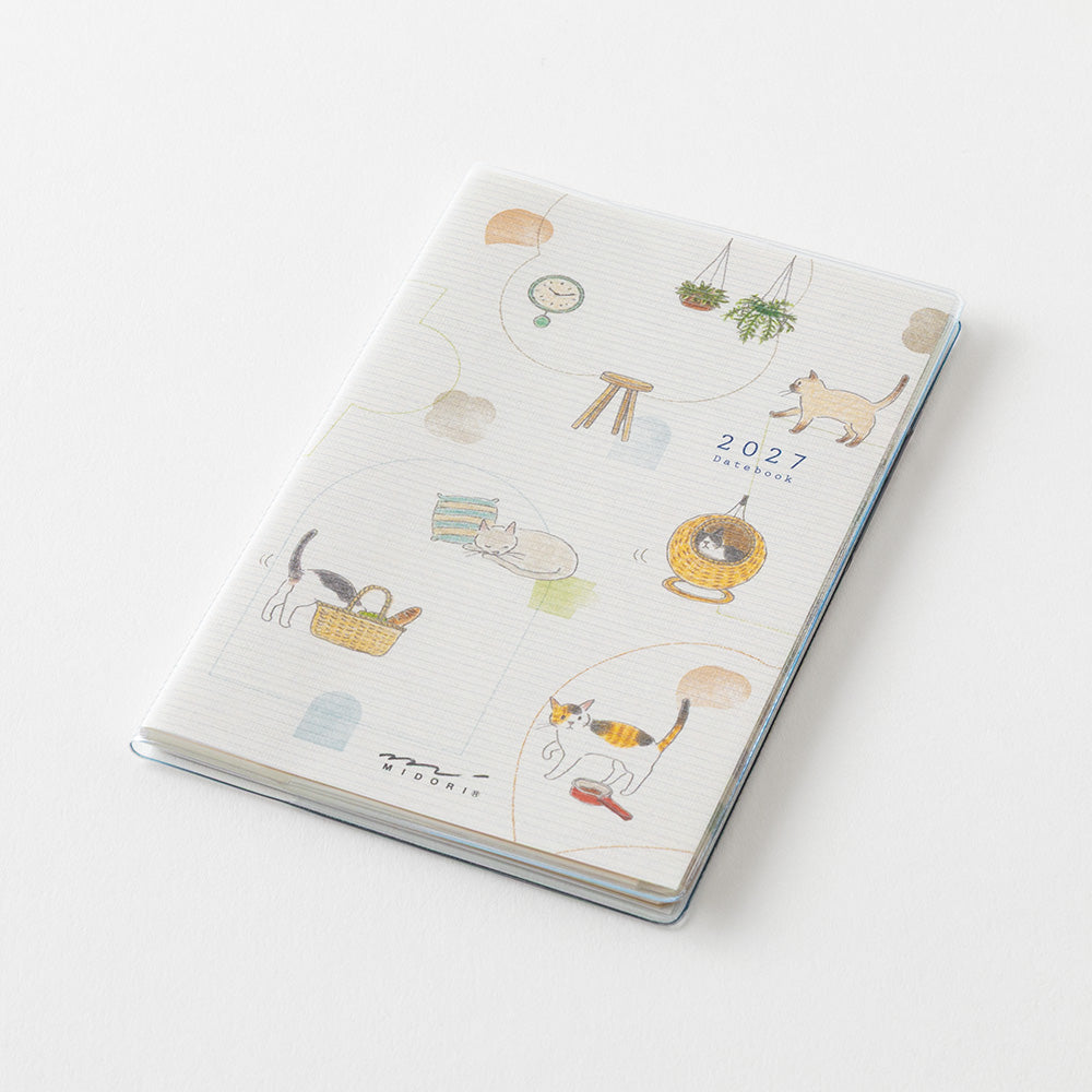 Midori Monatskalender 2027 Pocket Diary Mini Cat | Monatskalender Katzen bei Nauli and Stories
