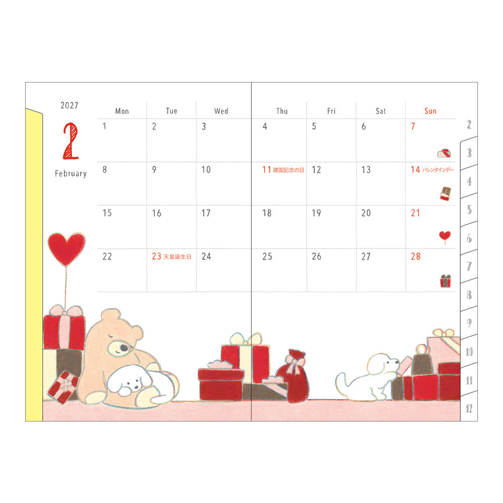Midori Monatskalender 2027 Pocket Diary Mini Dog | Monatskalender Hunde bei Nauli and Stories
