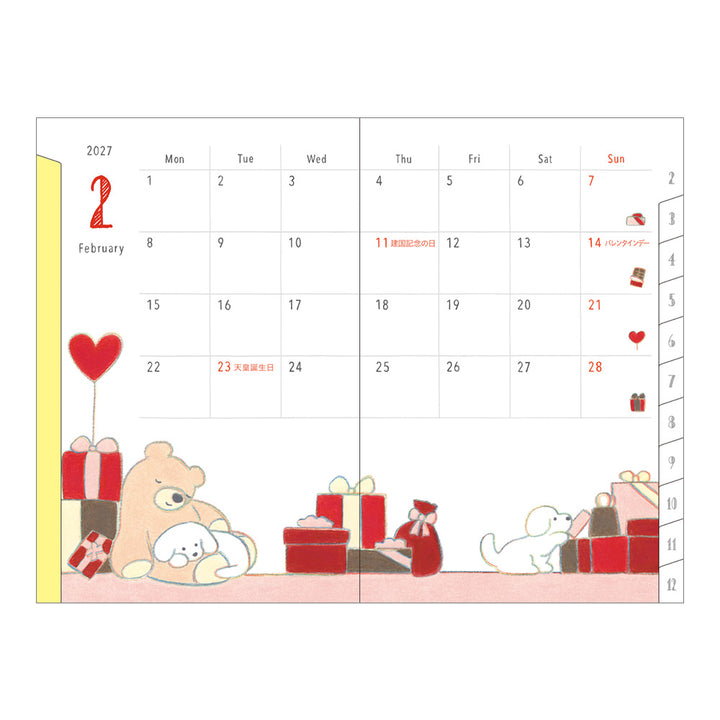 Midori Monatskalender 2027 Pocket Diary Mini Dog | Monatskalender Hunde bei Nauli and Stories