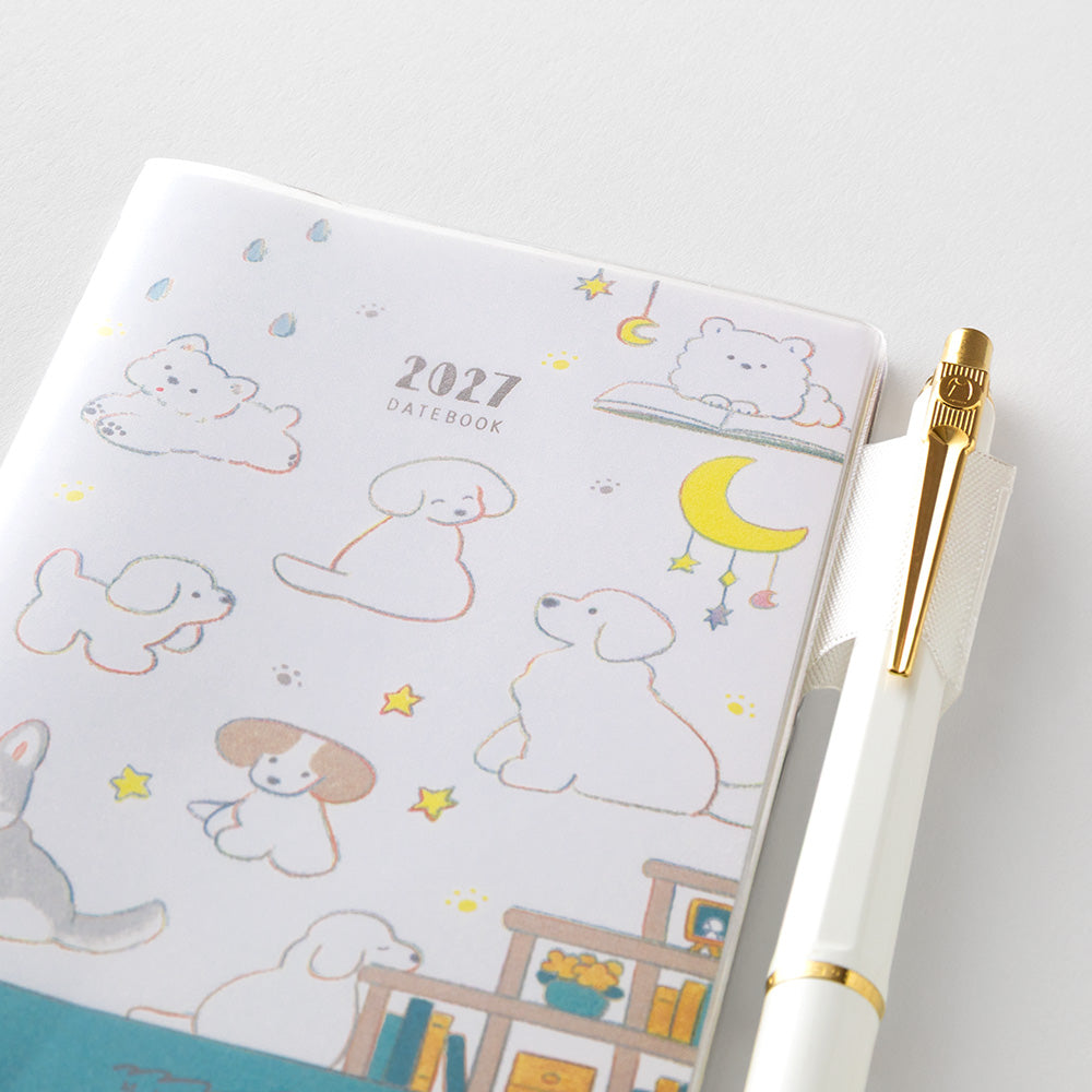 Midori Monatskalender 2027 Pocket Diary Mini Dog | Monatskalender Hunde bei Nauli and Stories