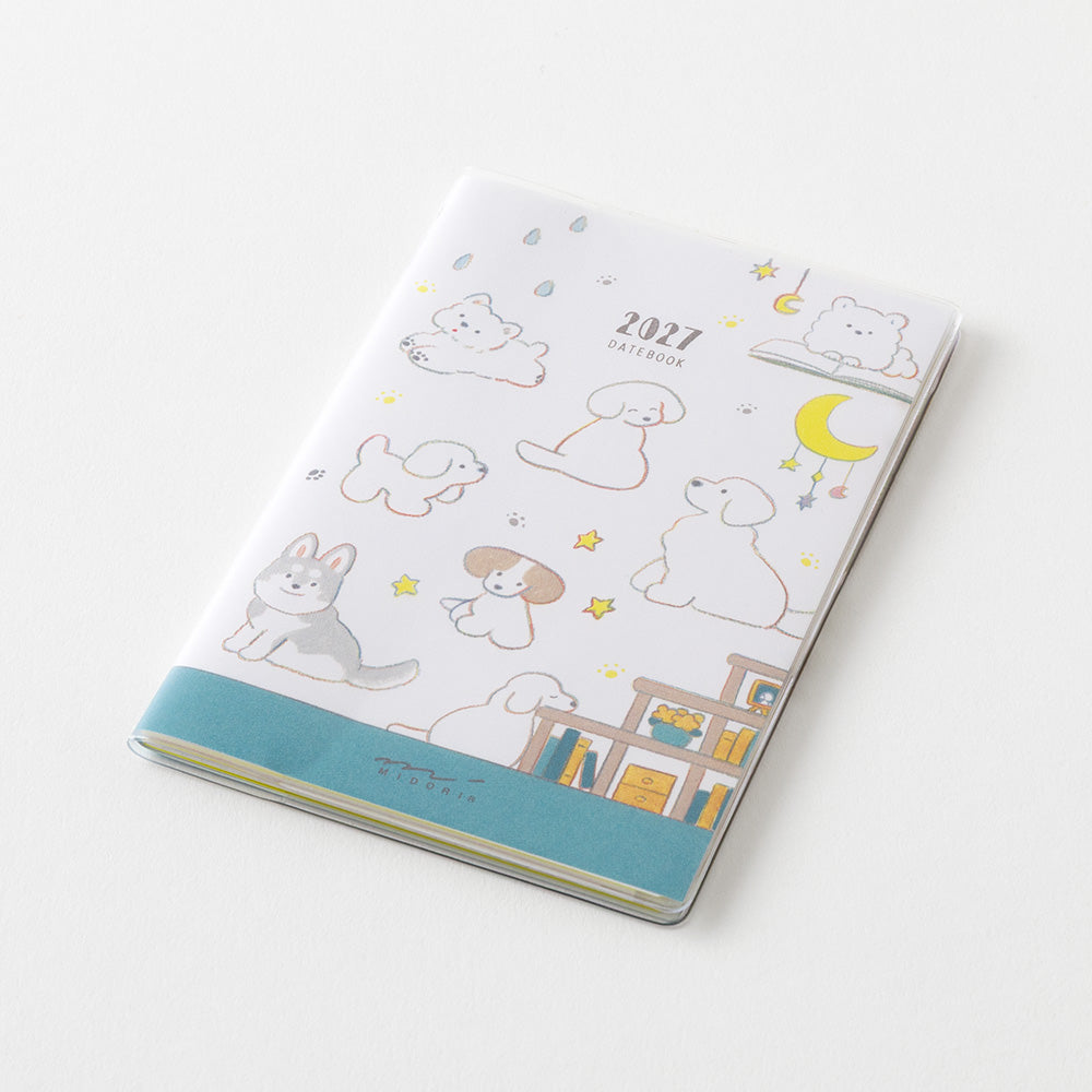 Midori Monatskalender 2027 Pocket Diary Mini Dog | Monatskalender Hunde bei Nauli and Stories