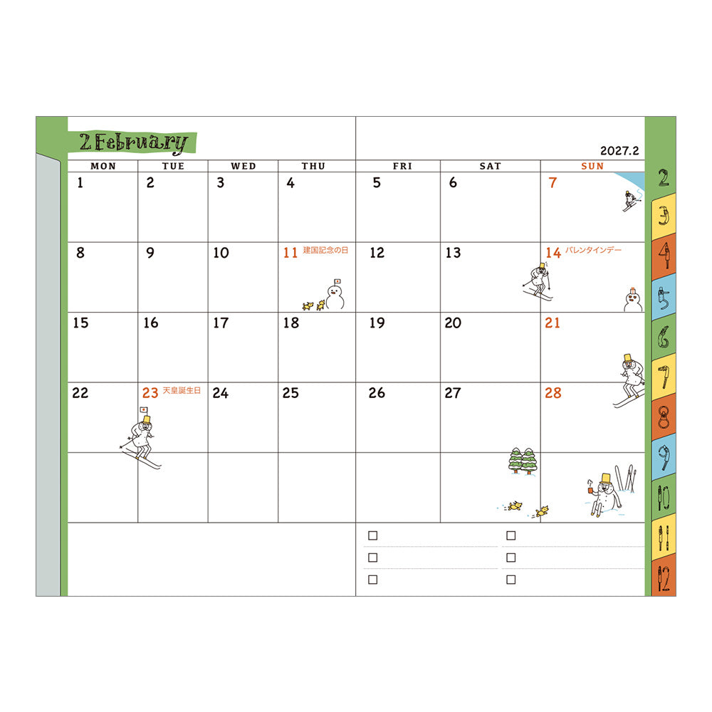 Midori Monatskalender 2027 Pocket Diary Mini Ojisan | Monatskalender bei Nauli and Stories