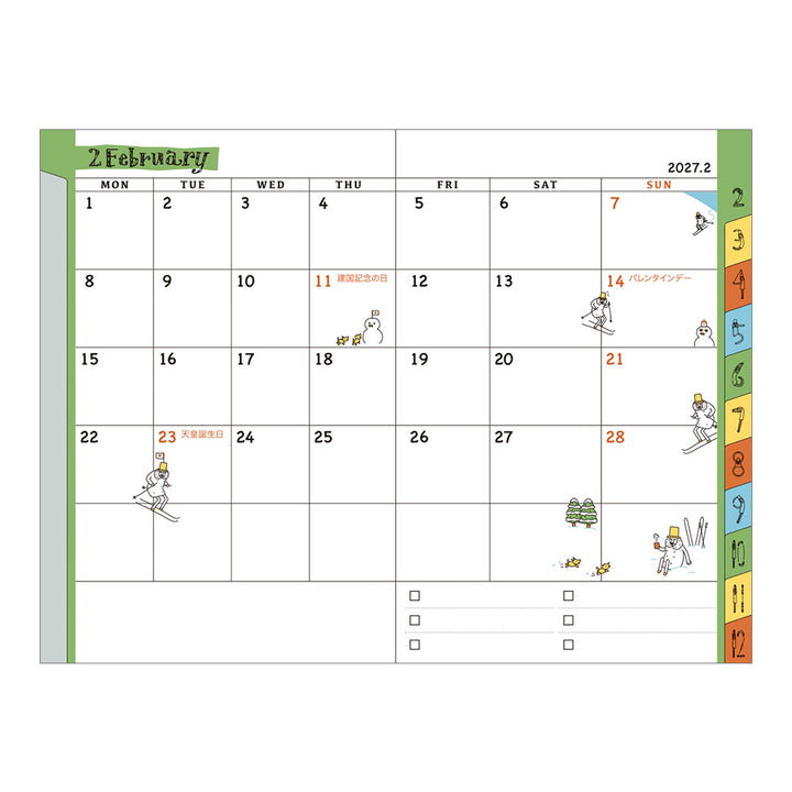Midori Monatskalender 2027 Pocket Diary Mini Ojisan | Monatskalender bei Nauli and Stories