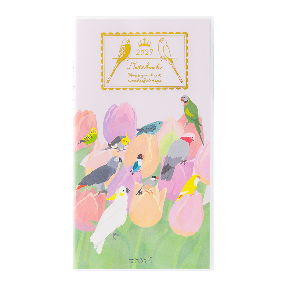 Midori Monatskalender 2027 Pocket Diary Slim Bird | Kalender bei Nauli and Stories