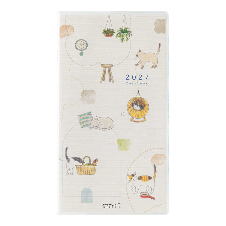 Midori Monatskalender 2027 Pocket Diary Slim Cat | Kalender bei Nauli and Stories