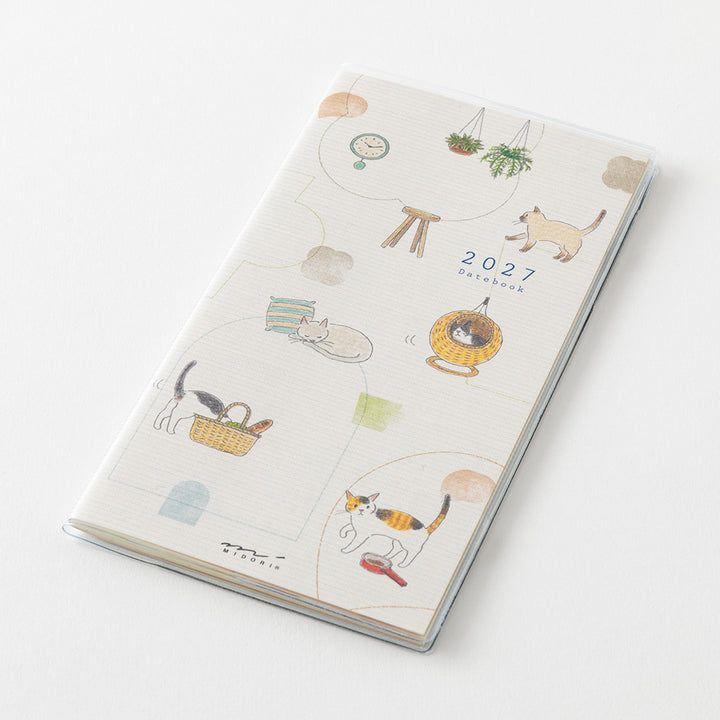 Midori Monatskalender 2027 Pocket Diary Slim Cat | Kalender bei Nauli and Stories