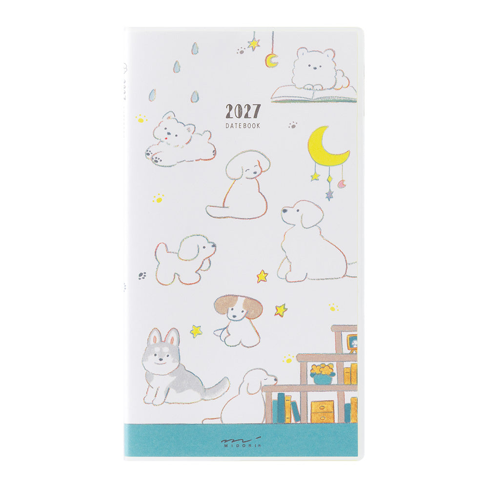 Midori Monatskalender 2027 Pocket Diary Slim Dog | Kalender bei Nauli and Stories
