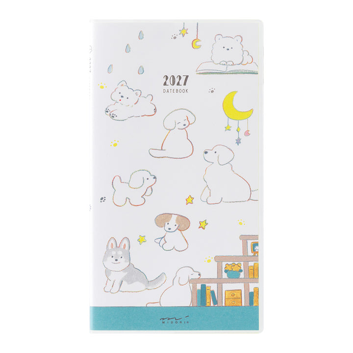 Midori Monatskalender 2027 Pocket Diary Slim Dog | Kalender bei Nauli and Stories