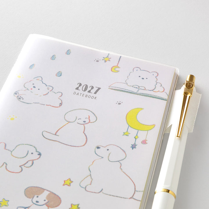 Midori Monatskalender 2027 Pocket Diary Slim Dog | Kalender bei Nauli and Stories