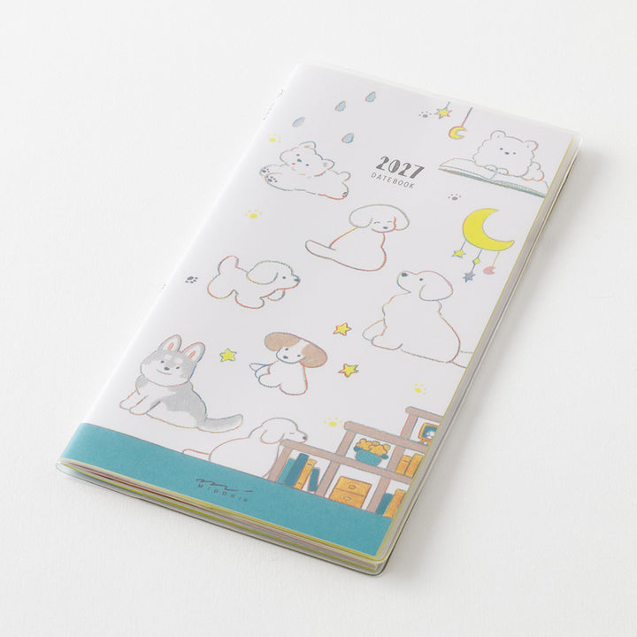 Midori Monatskalender 2027 Pocket Diary Slim Dog | Kalender bei Nauli and Stories