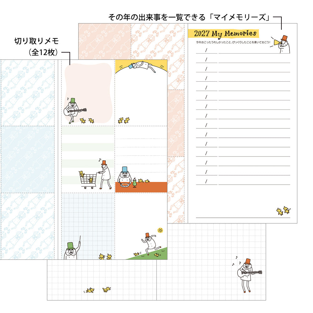 Midori Monatskalender 2027 Pocket Diary Slim Ojisan | Kalender bei Nauli and Stories