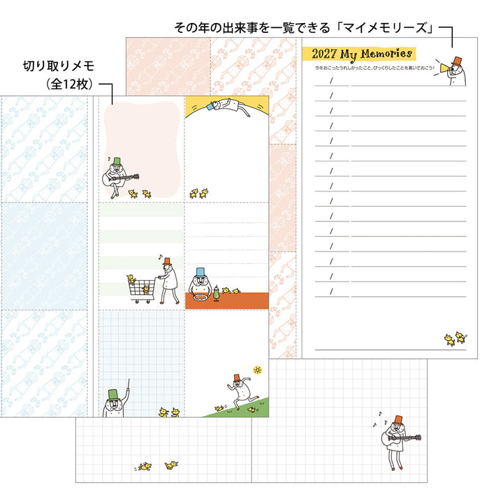 Midori Monatskalender 2027 Pocket Diary Slim Ojisan | Kalender bei Nauli and Stories