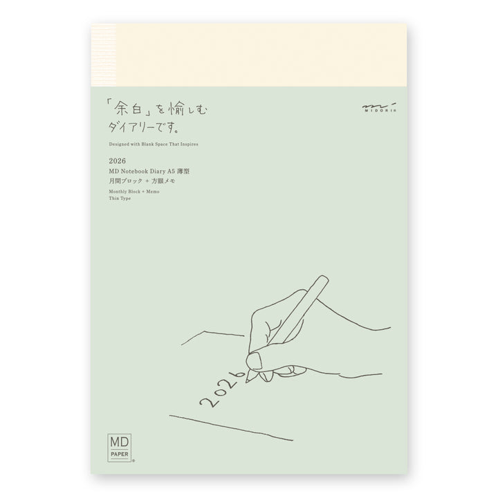 Midori Monatskalender MD Notebook Diary A5 Thin 2026 bei Nauli and Stories