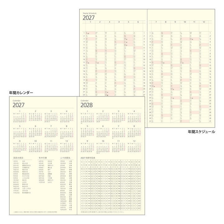 Midori Monatskalender Professional Diary PRD Slim Monthly Block 2027 bei Nauli and Stories