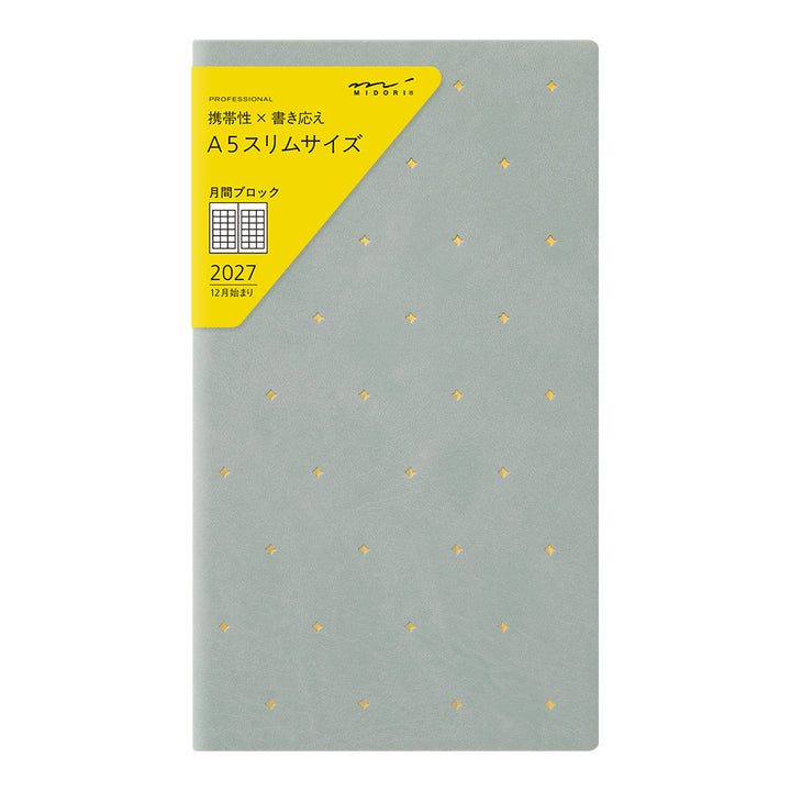 Midori Monatskalender Professional Diary PRD Slim Monthly Block Star 2027 bei Nauli and Stories