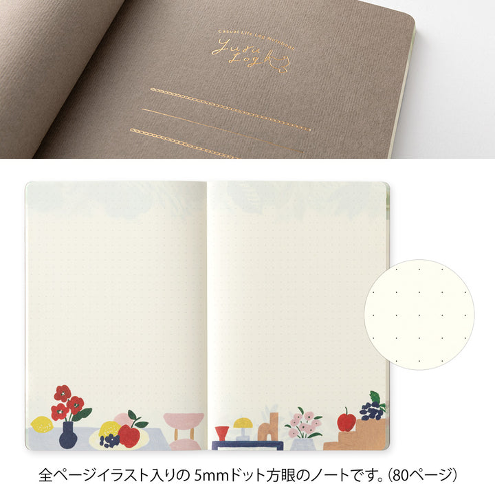 Midori Notizbuch B6 Yuru Log Notebook B6 Motif Textile bei Nauli and Stories