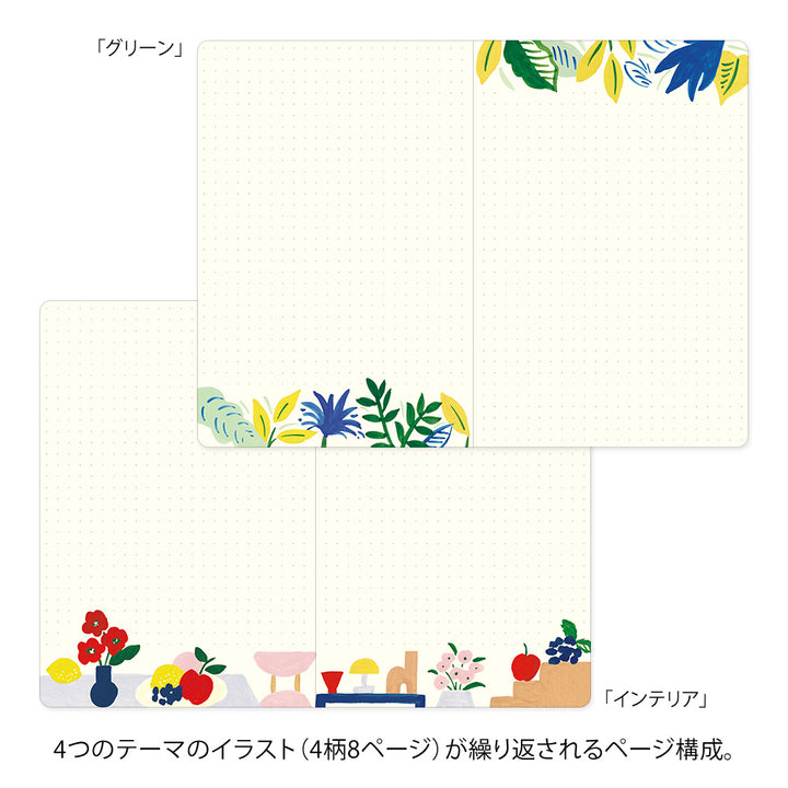 Midori Notizbuch B6 Yuru Log Notebook B6 Motif Textile bei Nauli and Stories