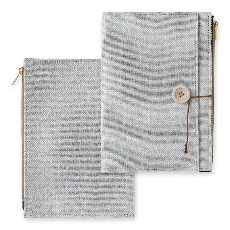 Midori Notizbuch Cover Yuru Log | Notebook Cover B6 Cloth Grey bei Nauli and Stories