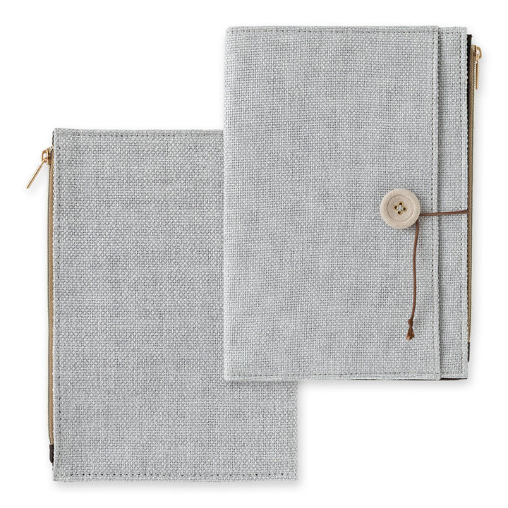 Midori Notizbuch Cover Yuru Log | Notebook Cover B6 Cloth Grey bei Nauli and Stories