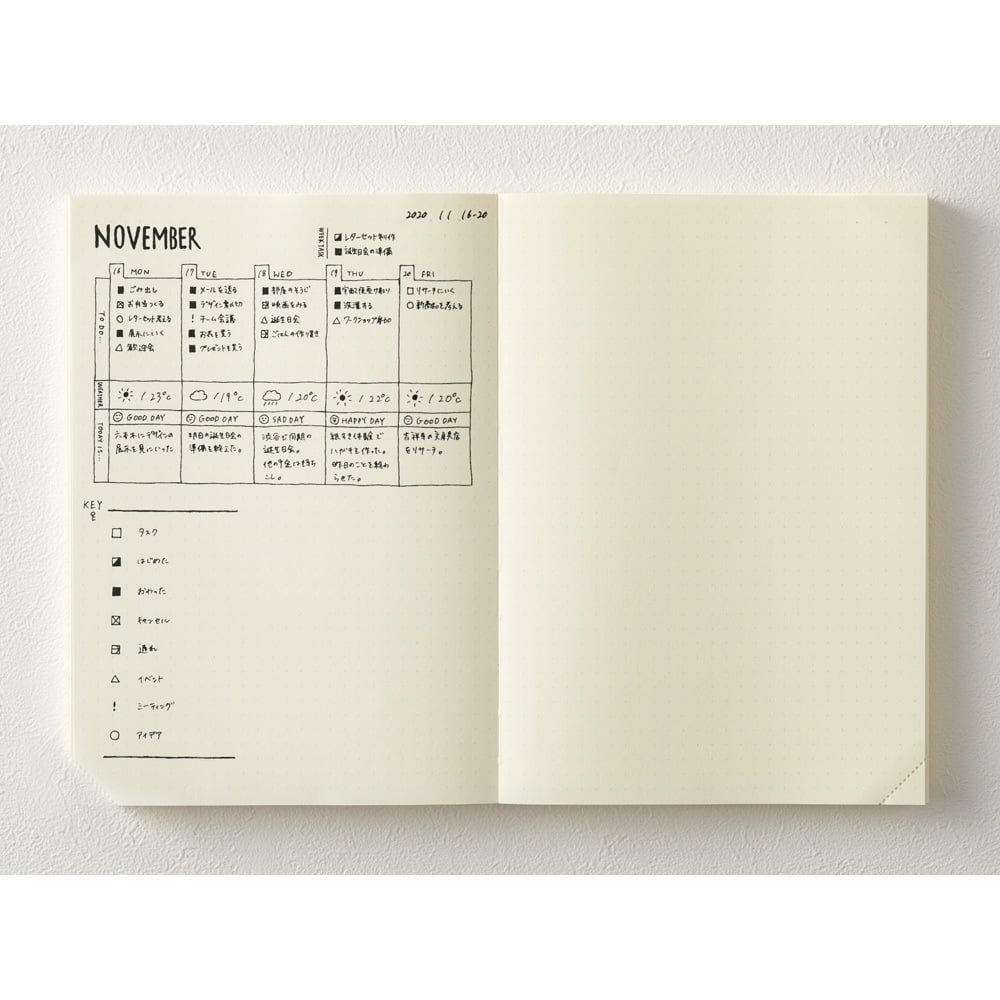 Midori Notizbuch DIN A5 MD Notebook Codex A5 1D/1P Grid gepunktet