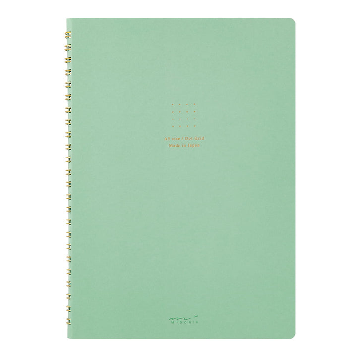 Midori Notizheft Ring Notebook Color Dot Grid Green