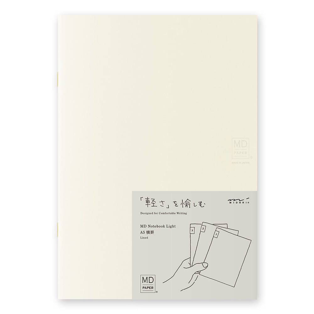 Midori Notizhefte MD Notebook Light A5 Lined (liniert) – 3er Pack