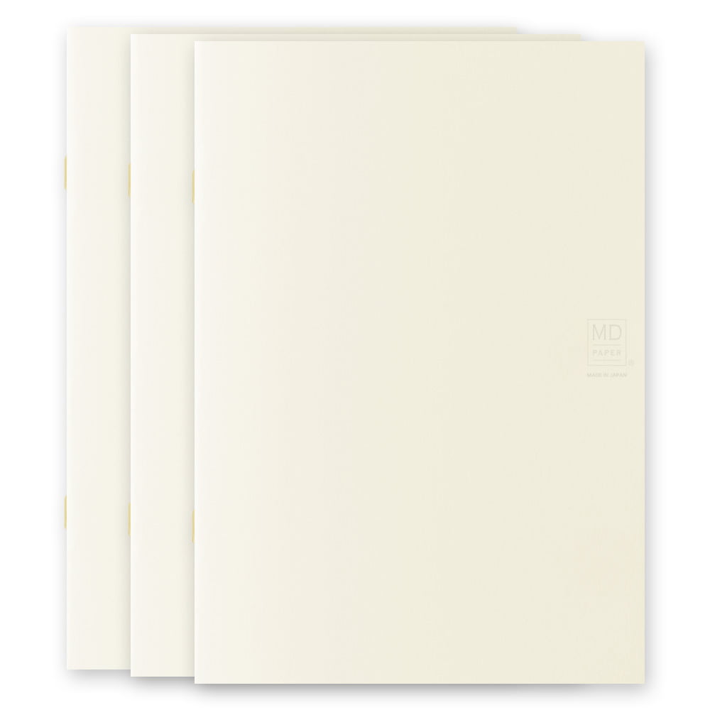 Midori Notizhefte Notizheft DIN A5 | MD Notebook Light Blank (blanko) – 3er Pack