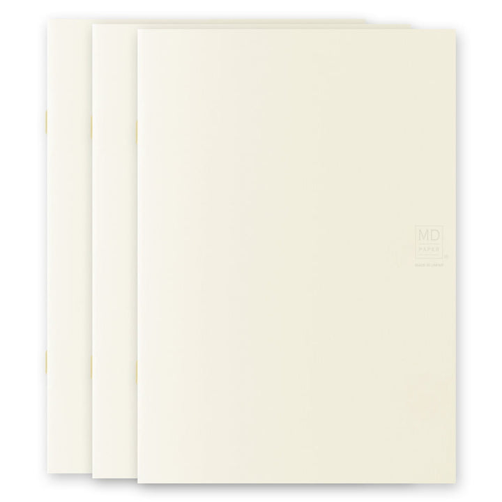 Midori Notizhefte Notizheft DIN A5 | MD Notebook Light Blank (blanko) – 3er Pack