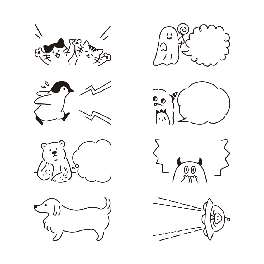 Midori Pre-Inked Stempel Paintable Rotating Stamp Dial Speech Bubble bei Nauli and Stories