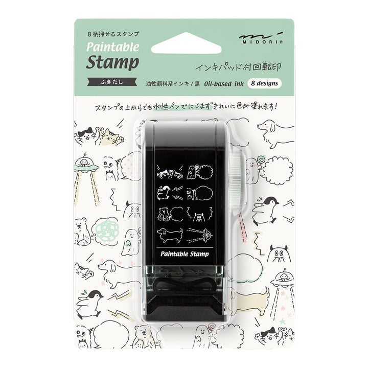 Midori Pre-Inked Stempel Paintable Rotating Stamp Dial Speech Bubble bei Nauli and Stories