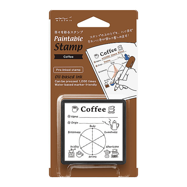Midori Pre-Inked Stempel Paintable Stamp Pre-inked - Coffee bei Nauli and Stories