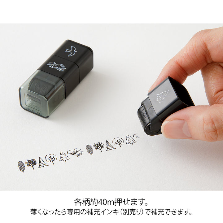 Midori Pre-Inked Stempel Paintable Stamp Roller Mountain View bei Nauli and Stories
