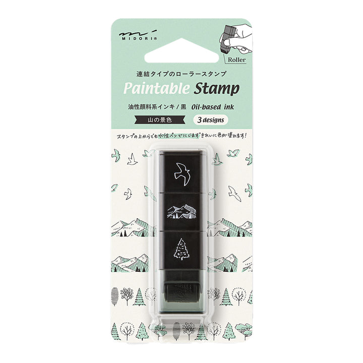 Midori Pre-Inked Stempel Paintable Stamp Roller Mountain View bei Nauli and Stories