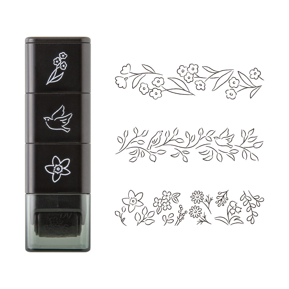 Midori Pre-Inked Stempel Paintable Stamp Roller Plant bei Nauli and Stories