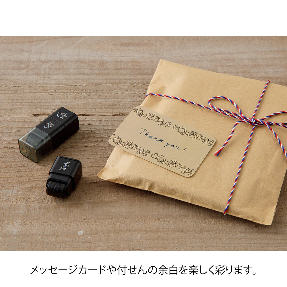 Midori Pre-Inked Stempel Paintable Stamp Roller Plant bei Nauli and Stories