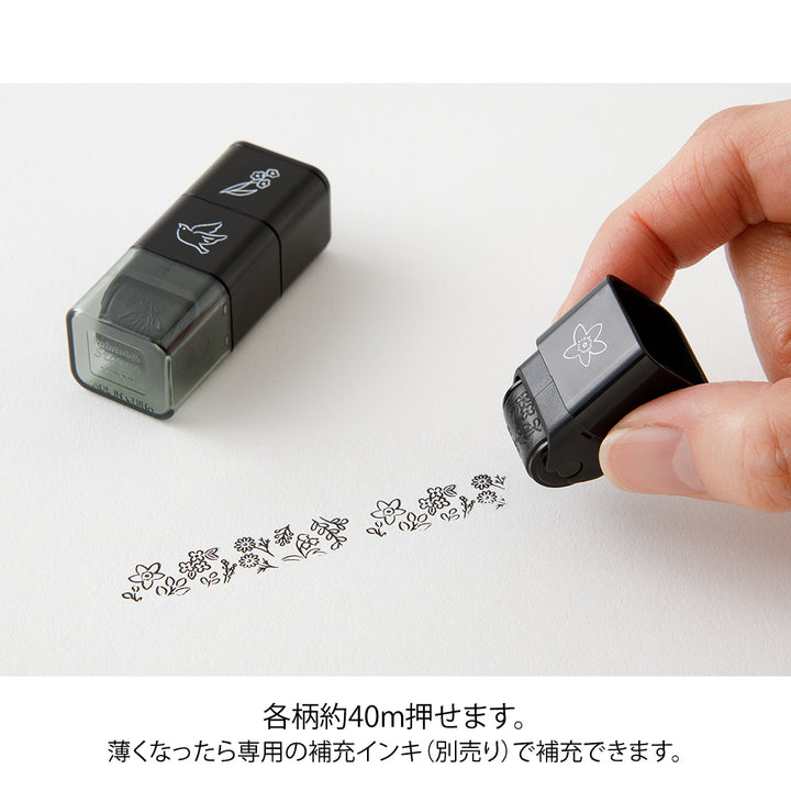Midori Pre-Inked Stempel Paintable Stamp Roller Plant bei Nauli and Stories