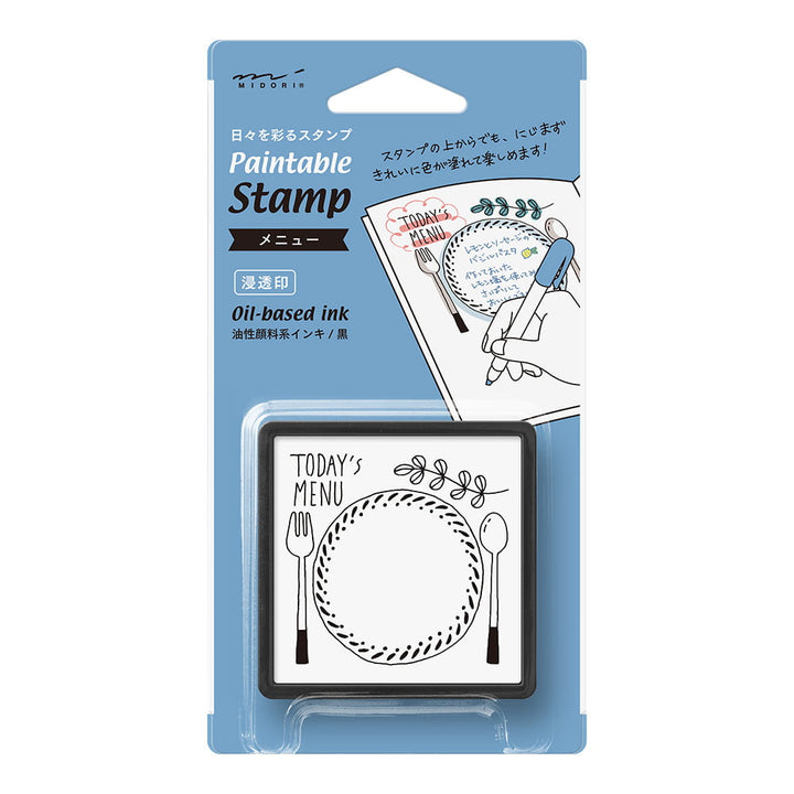 Midori Stempel Paintable stamp Pre-inked - Menu