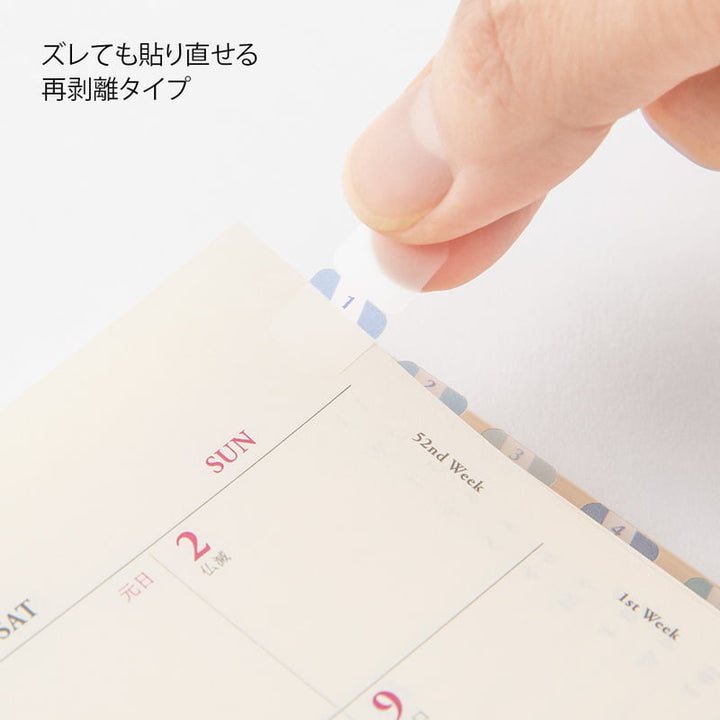 Midori Sticker Index Label S Chiratto Numbers Blue bei Nauli and Stories
