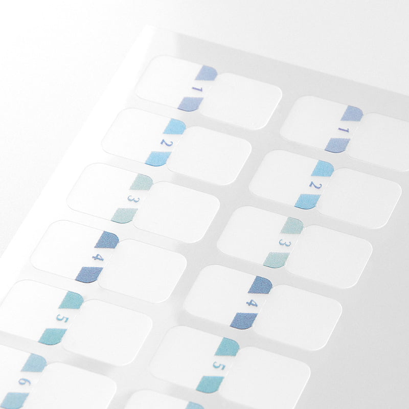 Midori Sticker Index Label S Chiratto Numbers Blue bei Nauli and Stories