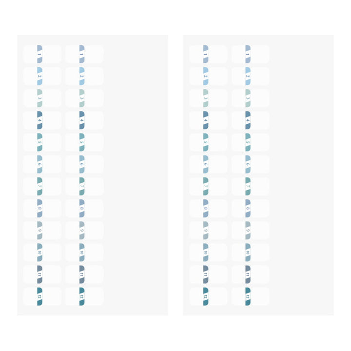 Midori Sticker Index Label S Chiratto Numbers Blue bei Nauli and Stories