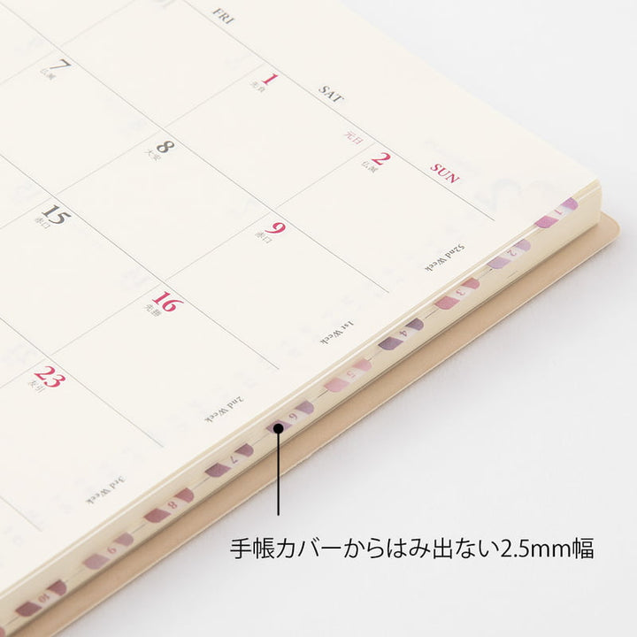 Midori Sticker Index Label S Chiratto Numbers Pink bei Nauli and Stories